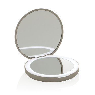 Logo trade promotional merchandise image of: Lumora RCS recycled plastic LED re-chargeable make-up mirror