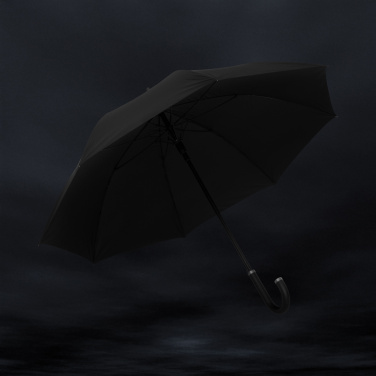 Logo trade promotional products image of: Swiss Peak Vero Aware™ RPET 25” umbrella w luxe handle