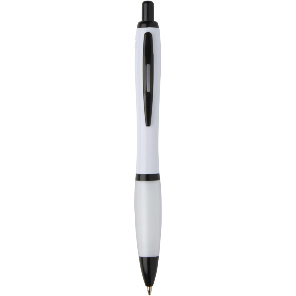 Logotrade promotional giveaways photo of: Nash recycled plastic ballpoint pen with black trims (black ink)