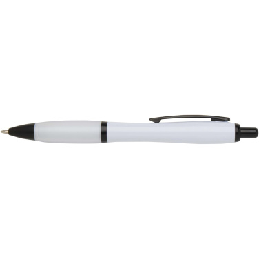 Logo trade promotional item photo of: Nash recycled plastic ballpoint pen with black trims (black ink)
