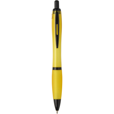 Logotrade promotional product picture of: Nash recycled plastic ballpoint pen with black trims (black ink)