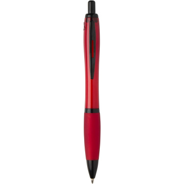 Logo trade promotional gifts image of: Nash recycled plastic ballpoint pen with black trims (black ink)