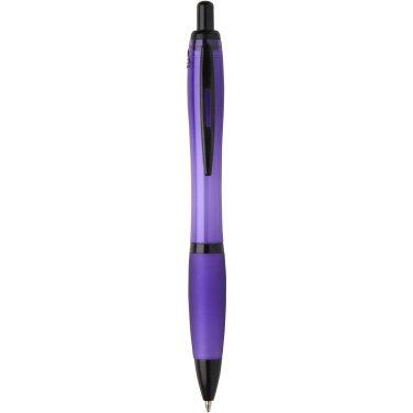 Logotrade promotional merchandise image of: Nash recycled plastic ballpoint pen with black trims (black ink)