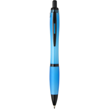 Logo trade corporate gifts picture of: Nash recycled plastic ballpoint pen with black trims (black ink)