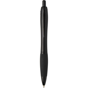Logotrade promotional giveaway picture of: Nash recycled plastic ballpoint pen with black trims (black ink)