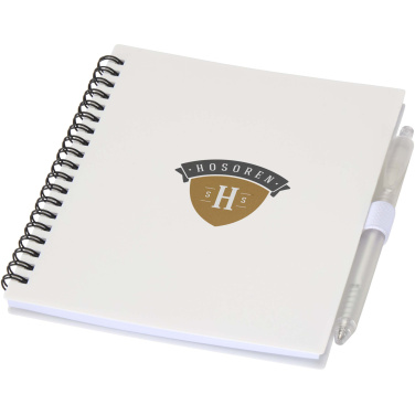 Logotrade advertising product image of: Niove recycled plastic soft cover notebook and ballpoint pen set (blue ink)