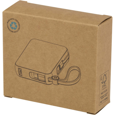 Logo trade corporate gifts picture of: Acrux 10.000 mAh 35W tablet power bank with built in Type-C cable - made from recycled plastic