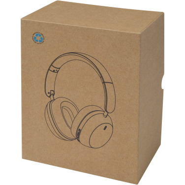 Logo trade business gifts image of: Hoggar recycled plastic over-ear foldeable ANC and ENC headphones
