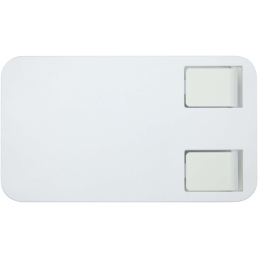 Logo trade promotional gifts picture of: Alhena recycled plastic foldeable phone holder with metal desk stand