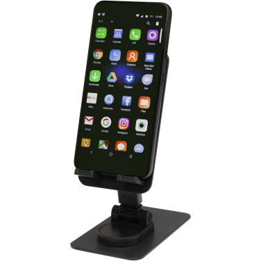 Logo trade promotional giveaways picture of: Alhena recycled plastic foldeable phone holder with metal desk stand