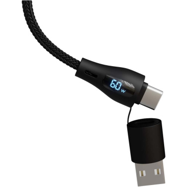 Logo trade business gifts image of: SCX.design C51 60W 5-in-1 rPET fast charging cable with display