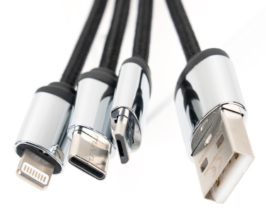 Logotrade promotional gifts photo of: 4-in-1 cable with elighted logo in a wooden casing