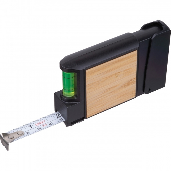 Logo trade promotional items image of: 3-Meter Tape Measure with Level HALIFAX