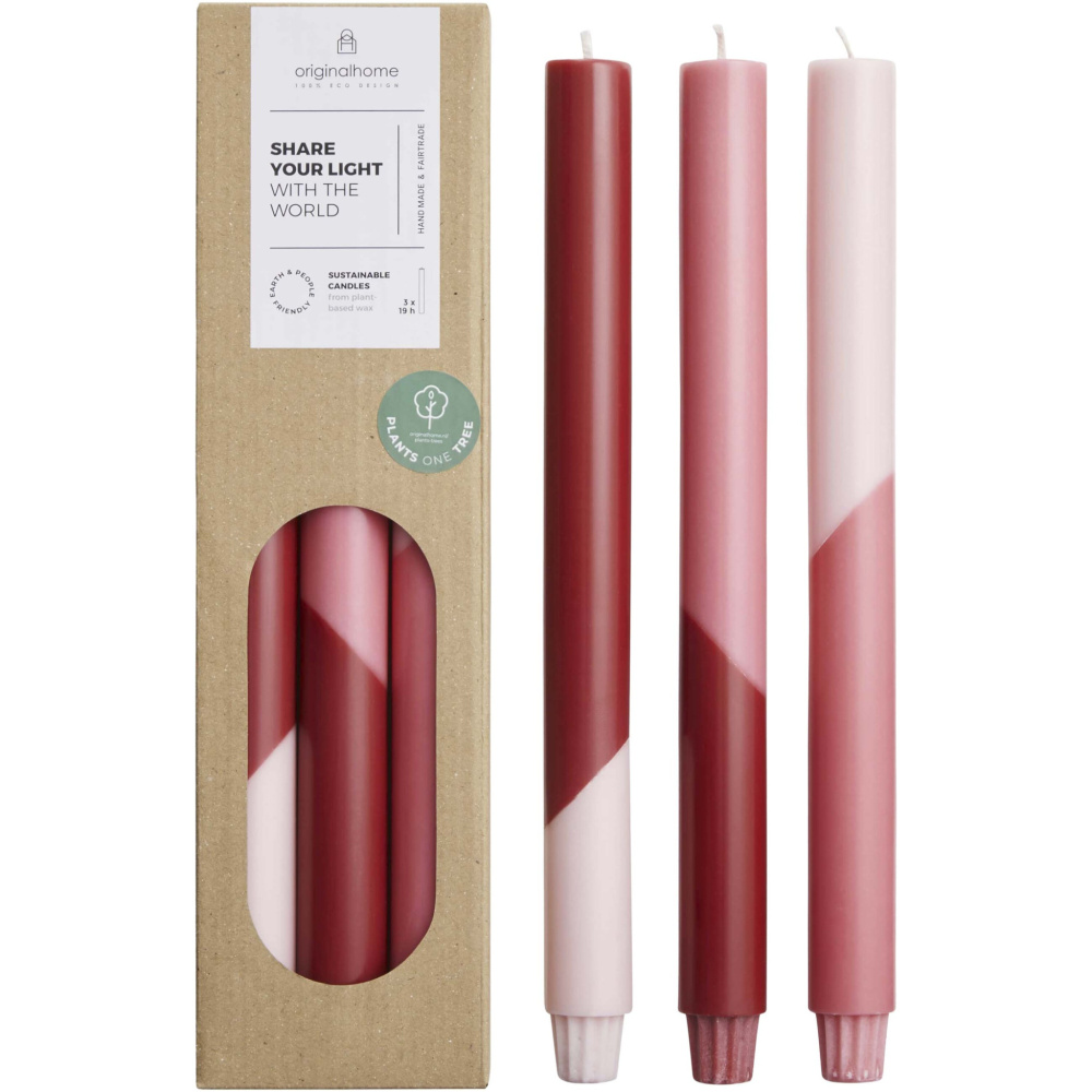 Logotrade promotional item picture of: Originalhome Eden diagonal candles - set of 3