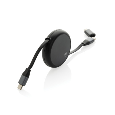 Logo trade promotional merchandise picture of: Terra RCS recycled aluminium retractable 240W 2-in-1 cable