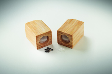 Logo trade promotional products image of: Bamboo salt & pepper set