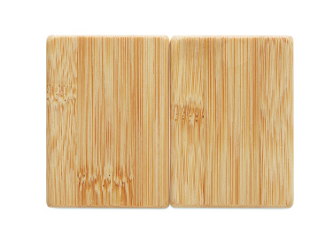 Logo trade promotional gifts image of: Bamboo salt & pepper set