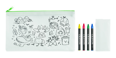 Logo trade promotional product photo of: Pencil case with 4 crayons