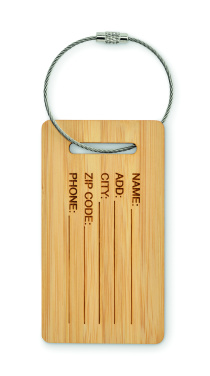 Logo trade corporate gift photo of: Bamboo luggage tag