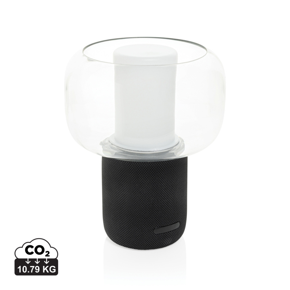 Logo trade advertising products image of: Lux RCS recycled plastic 10W speaker lamp