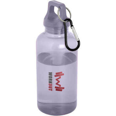 Logotrade promotional gift picture of: Oregon 400 ml RCS certified recycled plastic water bottle with carabiner
