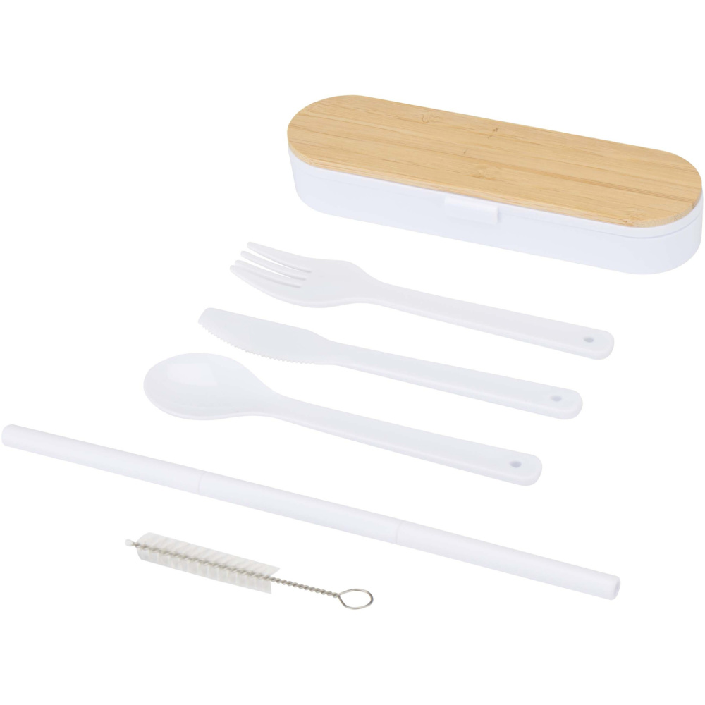 Logo trade promotional items image of: Runa cutlery set with bamboo lid