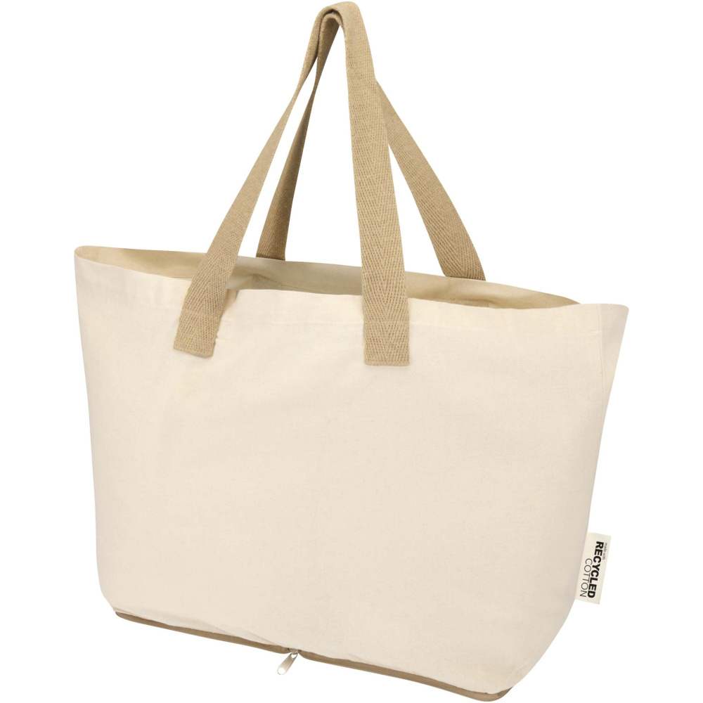 Logotrade promotional item image of: Sierra 140 g/m² GRS recycled foldable cotton tote bag 7L