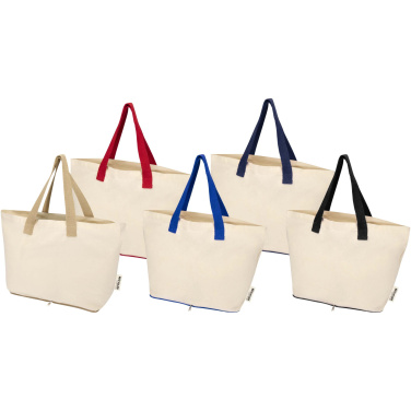 Logo trade advertising products picture of: Sierra 140 g/m² GRS recycled foldable cotton tote bag 7L