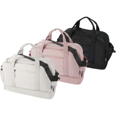 Logo trade promotional merchandise photo of: Puffer GRS recycled duffel bag with insulated bottom 30L