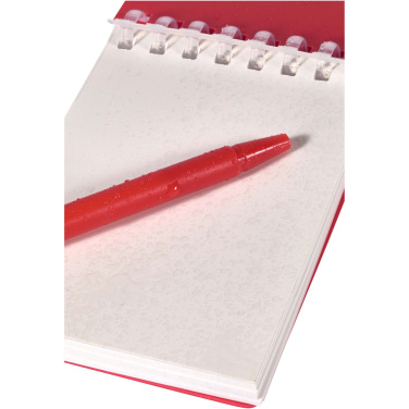 Logo trade advertising products image of: Lig Mini recycled outdoor soft cover notebook and ballpoint pen set (black ink)
