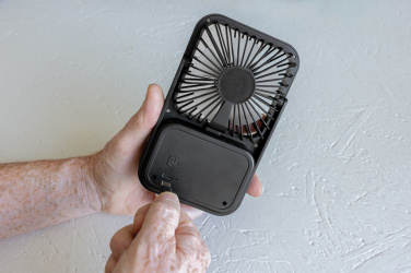 Logo trade promotional products image of: Aervina RCS recycled plastic re-chargeable desk fan