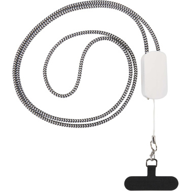 Logotrade promotional merchandise photo of: Anser recycled plastic smartphone lanyard with 27W 5-in-1 built-in cable