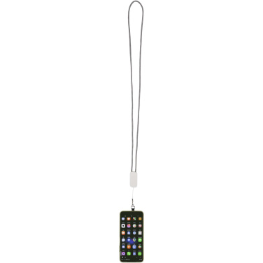 Logo trade promotional items image of: Anser recycled plastic smartphone lanyard with 27W 5-in-1 built-in cable