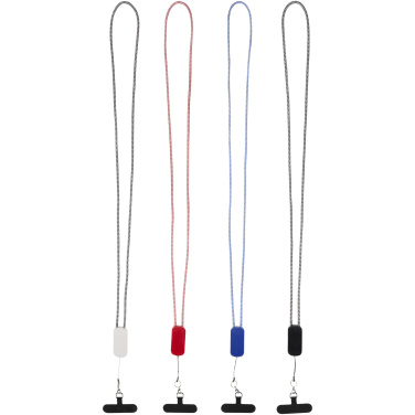 Logotrade promotional giveaway image of: Anser recycled plastic smartphone lanyard with 27W 5-in-1 built-in cable