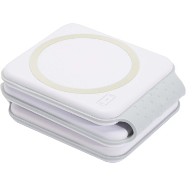 Logo trade promotional merchandise image of: Armus 3-in-1 15W recycled plastic foldable wireless charger