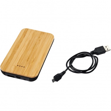 Logotrade ärikingituse foto: Tulevane 6000 mAh bambusest/kangast juhtmevaba akupank