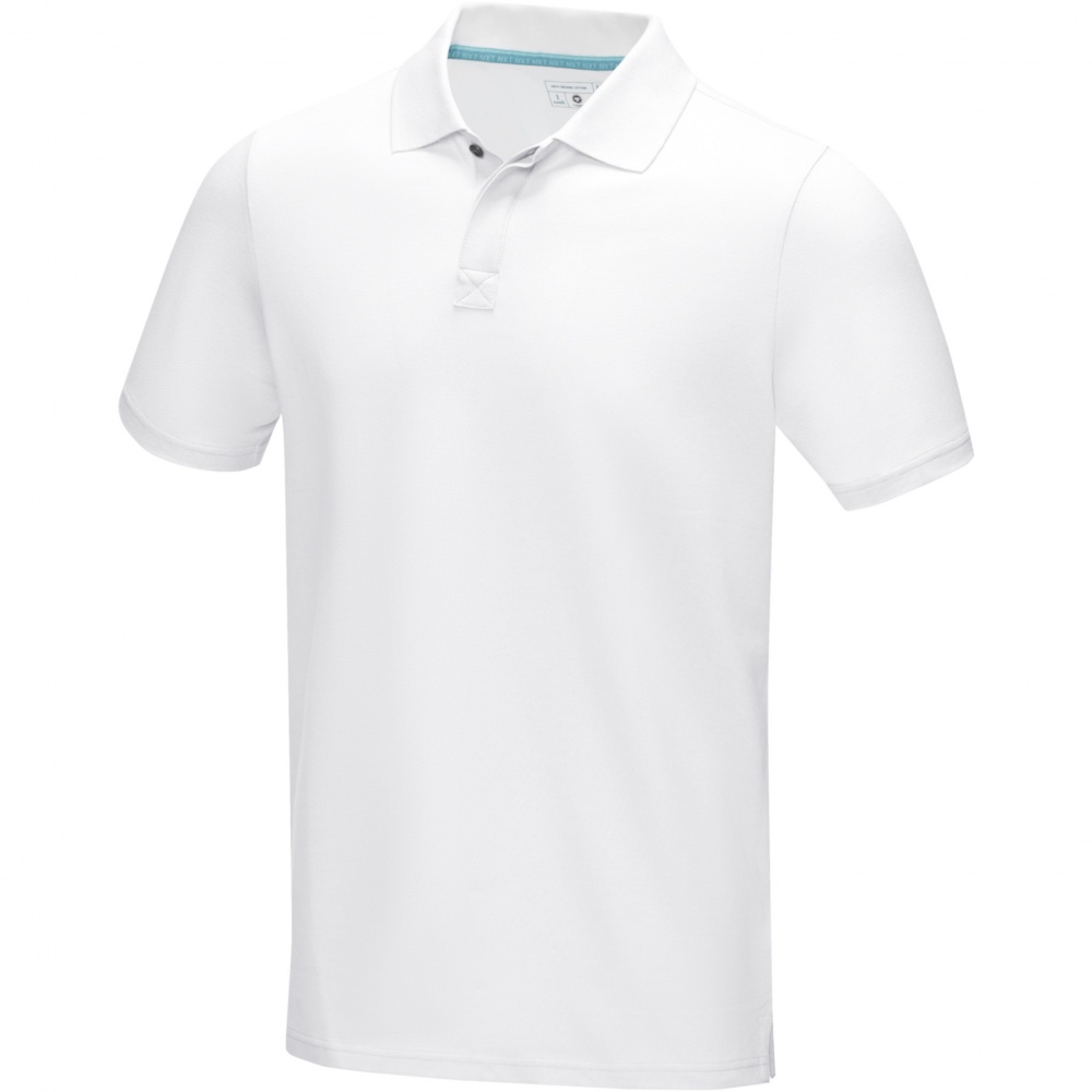Logotrade ärikingituse foto: Grafiit lühikeste varrukatega meeste orgaaniline polo