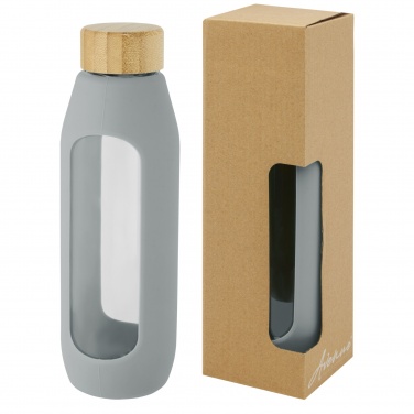 Logotrade reklaamtoote foto: Tidan 600 ml boorsilikaatklaasist pudel silikoonkäepidemega