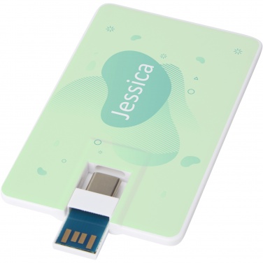 Logo trade ärikingituse pilt: Duo õhuke 32 GB USB-draiv koos Type-C ja USB-A 3.0-ga