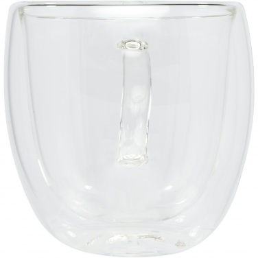 Logotrade reklaamkingituse foto: Manti 2-osaline 250 ml topeltseinaga klaasist tass bambusest alusega 