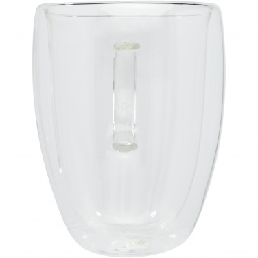 Logo trade meened foto: Manti 2-osaline 350 ml topeltseinaga klaasist tass bambusest alusega 