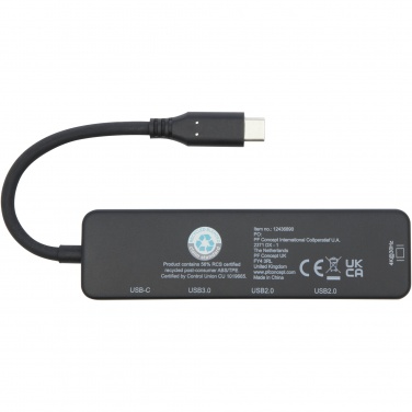 Logotrade reklaamkingi foto: Loop RCS taaskasutatud plastist multimeediumiadapter USB 2.0-3.0 HDMI-pordiga