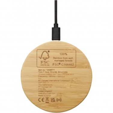 Logo trade reklaamkingituse pilt: Essence 15W bambusest juhtmevaba laadimisalus