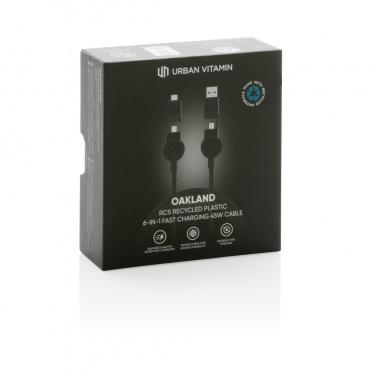 Logotrade firmakingituse foto: Oakland RCS taaskasutatud plastist 6-ühes kiirlaadimiskaabel 45 W