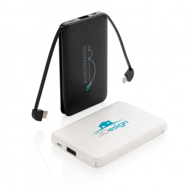 Logotrade reklaamkingi foto: 5000 mAh taskuvõimsuspank integreeritud kaablitega