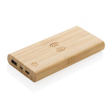 Logotrade ärikingi foto: Bambusest 8000 mAh 5W juhtmevaba akupank