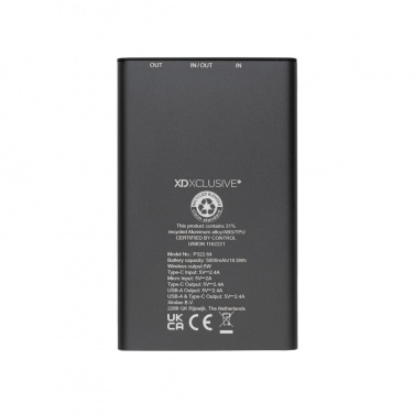 Logotrade ärikingitused pilt: Terra RCS taaskasutatud alumiiniumist 5000 mAh akupank 5W juhtmevaba