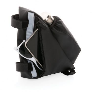 Logo trade reklaamkingid foto: PU hea nähtavusega rattaraami kott pudelihoidjaga