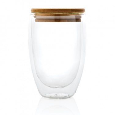 Logo trade firmakingituse pilt: Kaheseinaline boorsilikaatklaas bambusest kaanega 350ml
