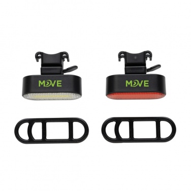 Logotrade ärikingituse foto: Lumino RCS taaskasutatud plastikust USB-taaslaetav rattatulede komplekt